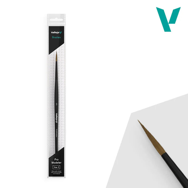 Vallejo - Brush Pro Modeler Natural Hair Round No. 3