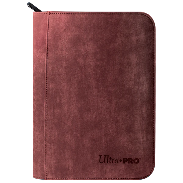 Ultra Pro Suede Collection: Premium 4-Pocket Zippered Pro-Binder - Ruby Red