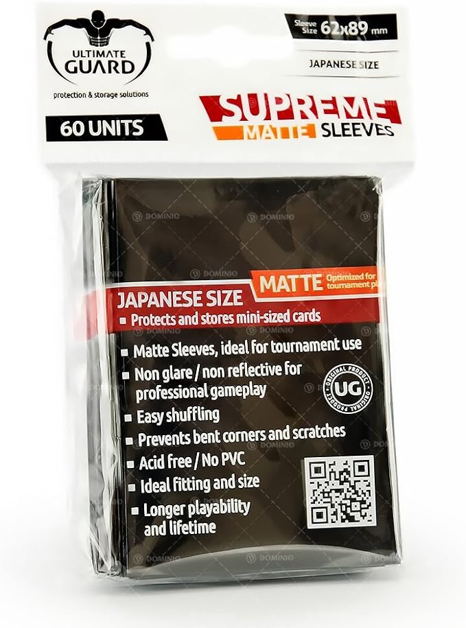 Ultimate Guard Supreme 60ct Matt Japanese Size - Black