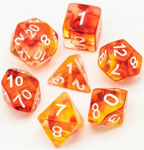 Coat of Arms - Imitated Colored glaze Resin Dice for DND RPG MTG - Red&Yellow