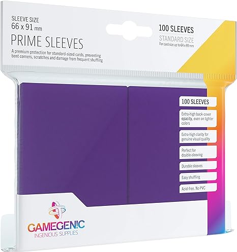 GameGenic Prime Sleeves - Purple - (66 X 91 mm) 100s