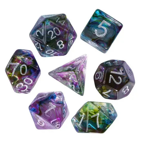 Coat of Arms - Imitated Colored glaze Resin Dice for DND RPG MTG - Purple/Blue