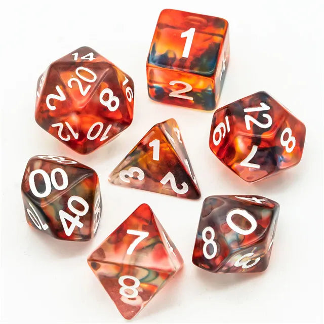 Coat of Arms - Imitated Colored glaze Resin Dice for DND RPG MTG - Red-Blue