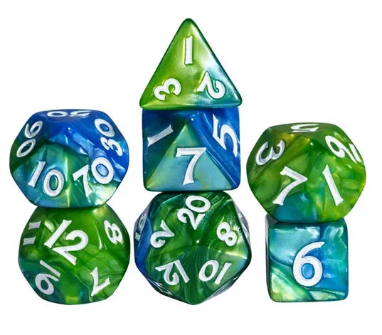 Coat of Arms Dice - Acrylic Mini 10mm-13mm Blend Color Dice - Purple&Blue