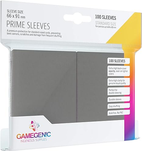 GameGenic Prime Sleeves - Black - (66 X 91 mm) 100s