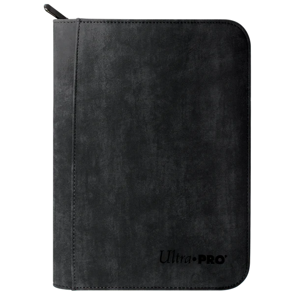 Ultra Pro Suede Collection: Premium 4-Pocket Zippered Pro-Binder - Jet Black