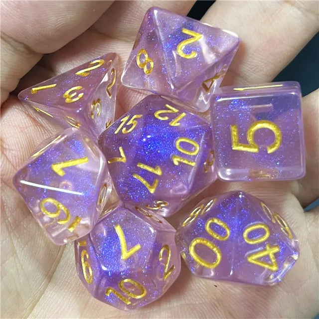 Coat of Arms - Aurora Transparent Glitter Dice - Purple
