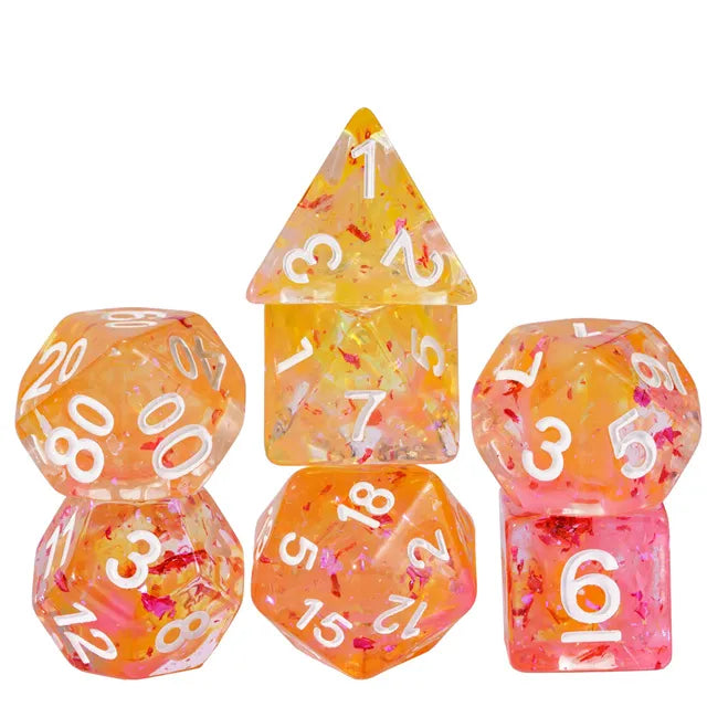 Coat of Arms - Swirl Foil Series Dice - Pink-Yellow-Red