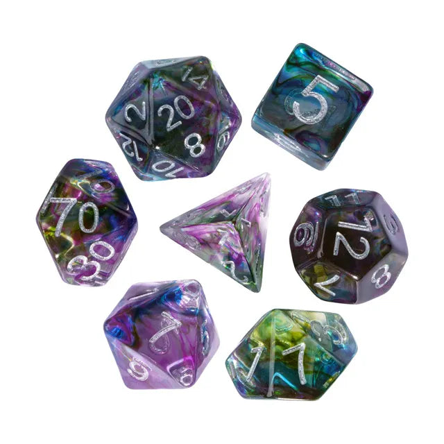 Coat of Arms - Imitated Colored glaze Resin Dice for DND RPG MTG - Purple-Blue