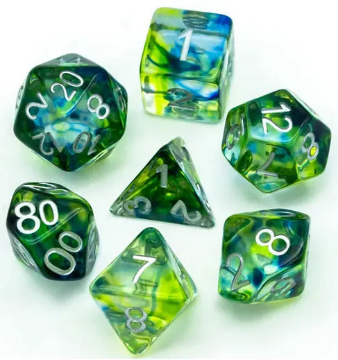 Coat of Arms - Imitated Colored glaze Resin Dice for DND RPG MTG - Blue/Green