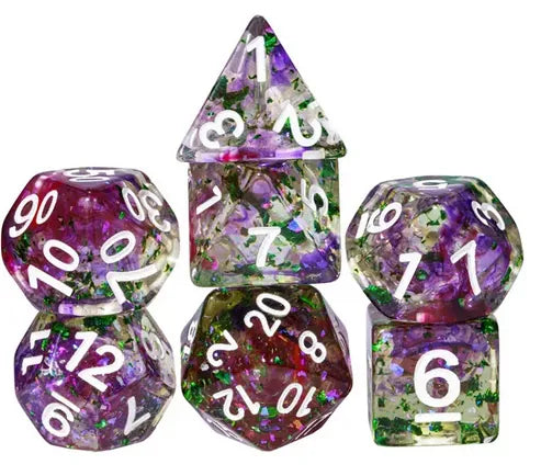 Coat of Arms - Swirl Foil Series Dice - Purple Red&Green