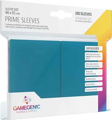 GameGenic Prime Sleeves - Black - (66 X 91 mm) 100s