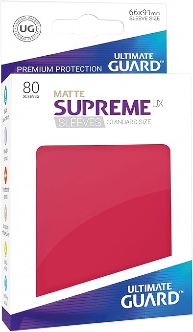 Ultimate Guard Supreme UX Matte Sleeves - Red Standard Size 80ct