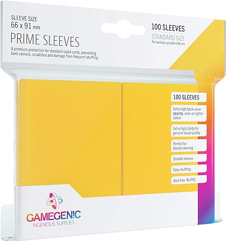 GameGenic Prime Sleeves - Yellow - (66 X 91 mm) 100s