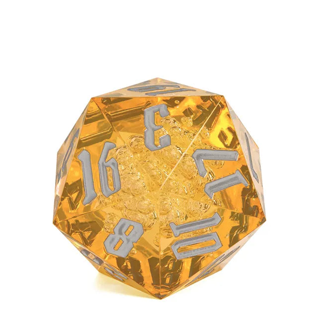 Coat of Arms - Acrylic 55mm D20 Dice - Yellow