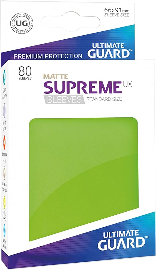 Ultimate Guard Supreme UX Matte Sleeves - Light Green Standard Size 80ct