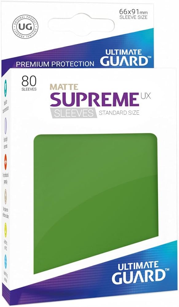 Ultimate Guard Supreme UX Matte Sleeves - Green Standard Size 80ct