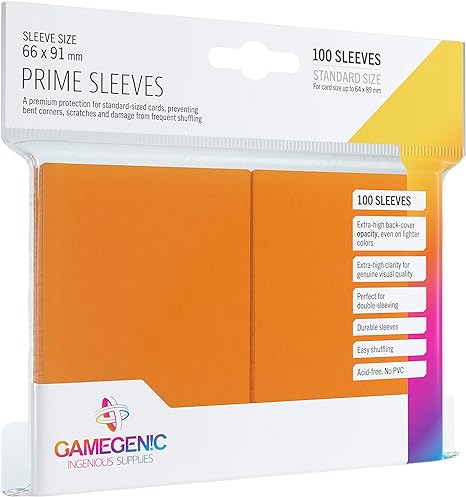 GameGenic Prime Sleeves - Orange - (66 X 91 mm) 100s