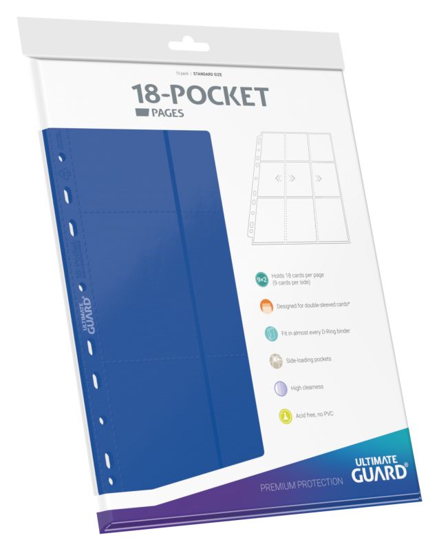 Ultimate Guard Side-Loading Pages - (10) Blue - 18 Pocket