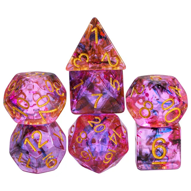 Coat of Arms - Swirl Foil Series Dice - Red-Blue-Black
