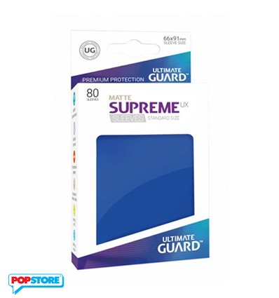 Ultimate Guard Supreme UX Matte Sleeves - Blue Standard Size 80ct