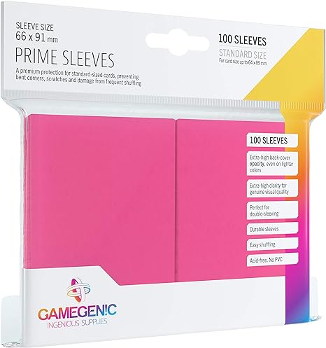 GameGenic Prime Sleeves - Pink - (66 X 91 mm) 100s