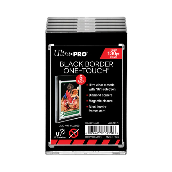 Ultra Pro 130PT Black Border - UV ONE-TOUCH Magnetic Holder (5 count retail pack)