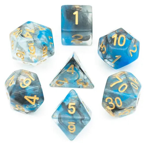 Coat of Arms - Swirl/Smoke Clear Dice - Blue&Black