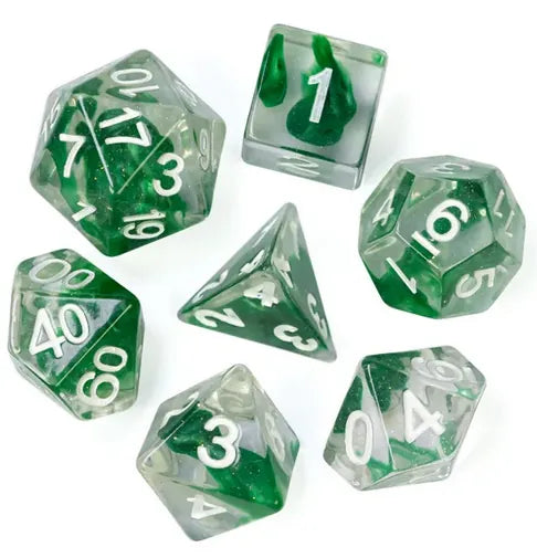 Coat of Arms Dice - Magma Glitter Dice - Green