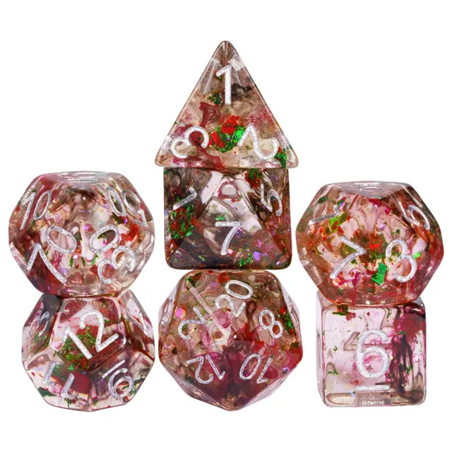 Coat of Arms - Swirl Foil Series Dice - Black-Red-Green