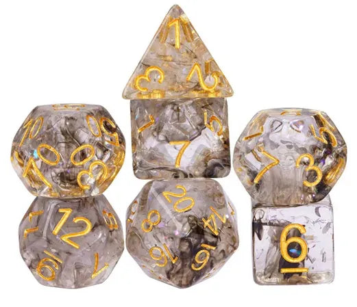 Coat of Arms - Swirl Foil Series Dice - Black White&Silver