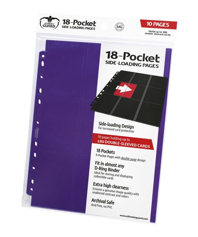 Ultimate Guard Side-Loading Pages - (10) Purple - 18 Pocket