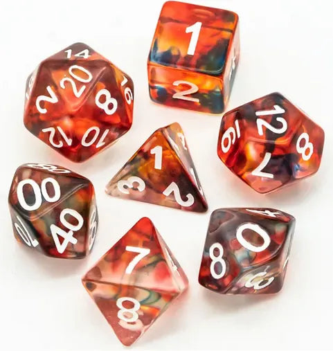 Coat of Arms - Imitated Colored glaze Resin Dice for DND RPG MTG - Red/Blue