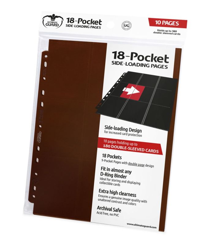 Ultimate Guard Side-Loading Pages - (10) Brown - 18 Pocket