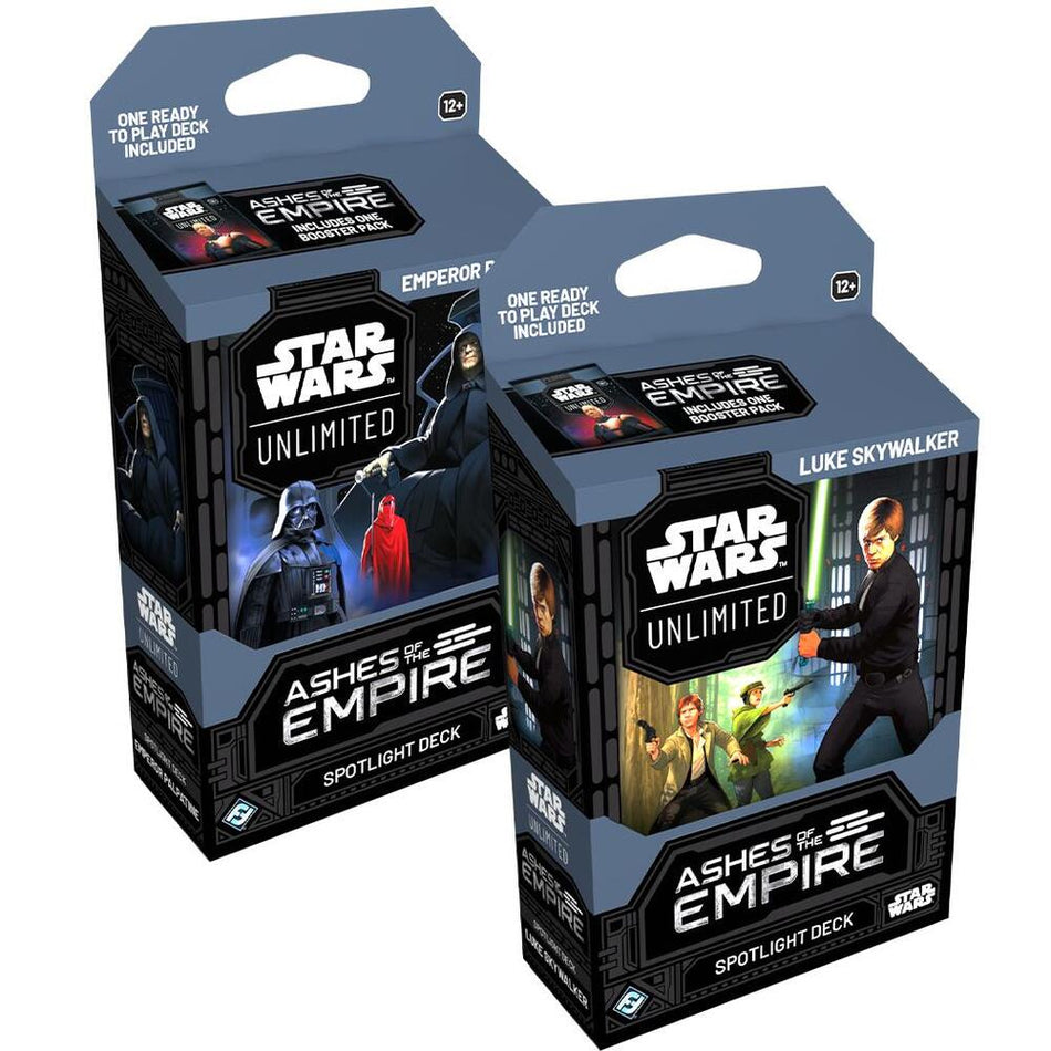 Star Wars Unlimited: Ashes of the Empire - Spotlight Deck Pair: Emperor Palpatine & Luke Skywalker