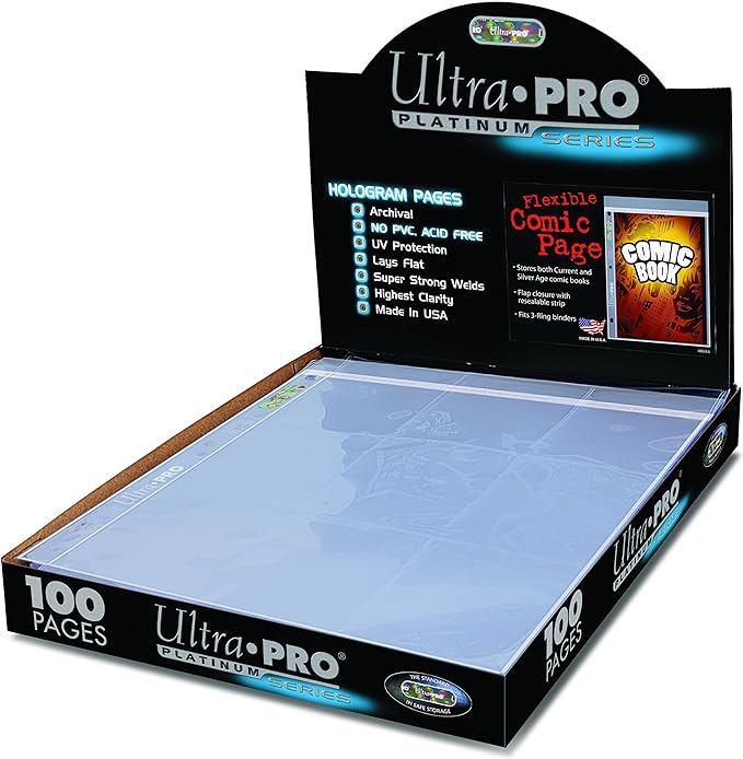 Ultra Pro Comic Page 7-1/4" X 10-1/2" with 3-Hole Spine (Per Piece)