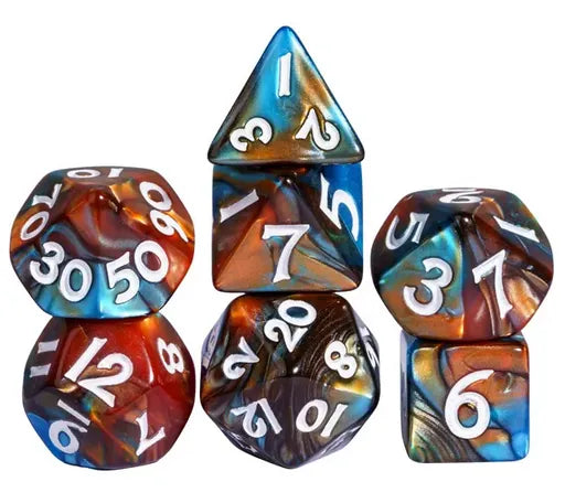 Coat of Arms Dice - Acrylic Mini 10mm-13mm Blend Color Dice - Blue&Brown