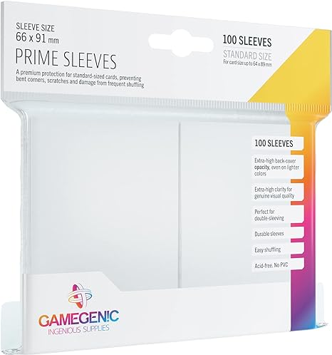 GameGenic Prime Sleeves - White - (66 X 91 mm) 100s