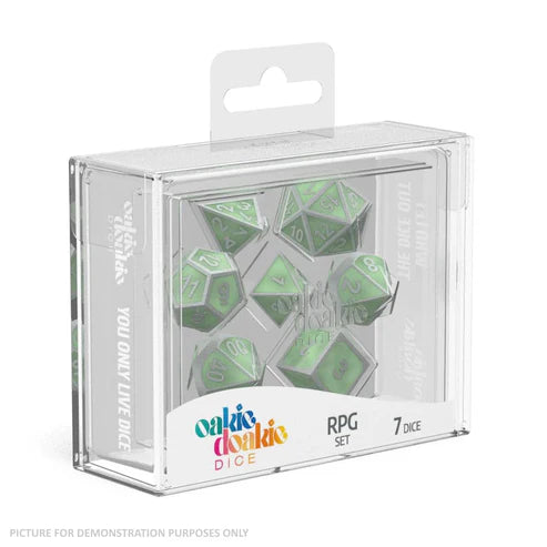 Oakie Doakie Dice RPG Set-Metal: Glow in the Dark Druid's Blaze
