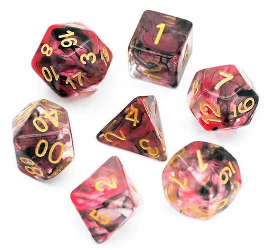 Coat of Arms - Swirl/Smoke Clear Dice - Red&Black