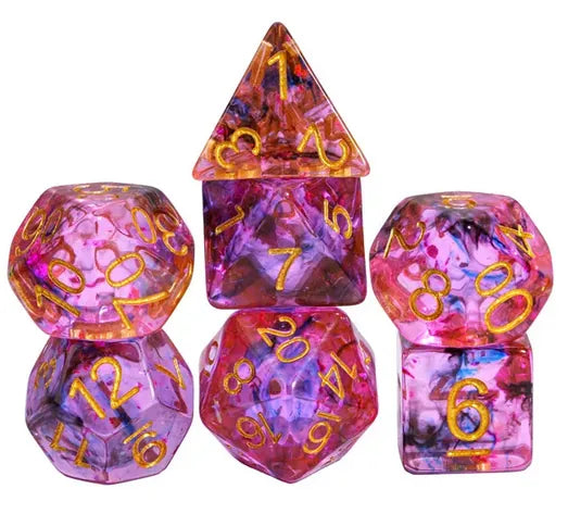 Coat of Arms - Swirl Foil Series Dice - Red Blue&Black