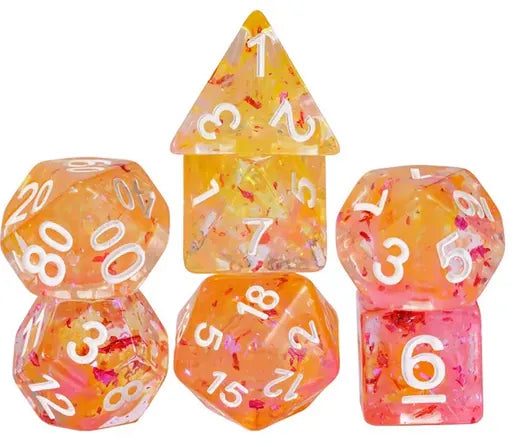 Coat of Arms - Swirl Foil Series Dice - Pink Yellow&Red