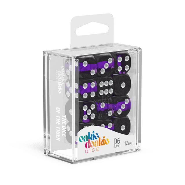 Oakie Doakie Dice D6-Enclave 16mm (12) Amethyst