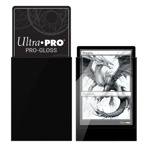 Ultra Pro Pro-Gloss Black Standard Deck Protectors 100ct