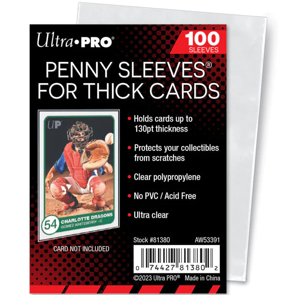 Ultra Pro 2-1/2" X 3-1/2" Card Sleeves for Thick Cards (100ct)