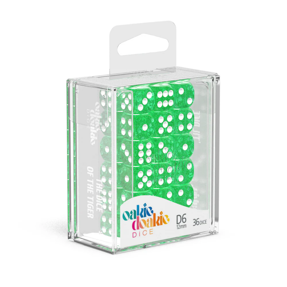 Oakie Doakie Dice D6 Dice 12mm Speckled - Green (36)