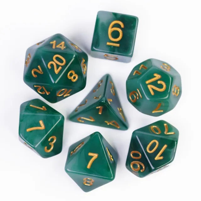 Coat of Arms - Monochrome Imitation Jade Dice for DND RPG MTG 1