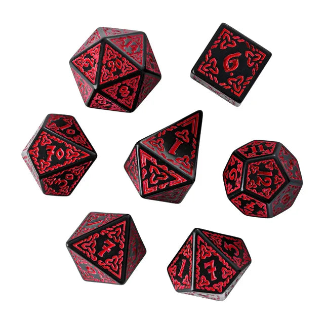 Coat of Arms - Acrylic Pattern Dice (Celtic Knot) - Red