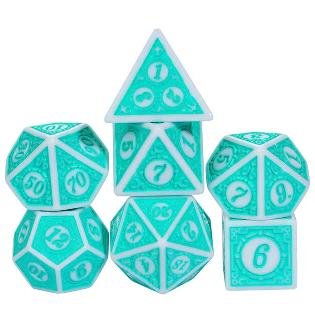 Coat of Arms - Acrylic Pattern Dice（Window Lattice) - Cyan