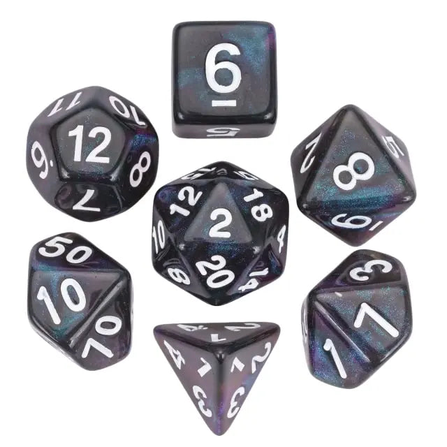 Coat of Arms - Acrylic Translucent Glitter Dice - Gray-Purple